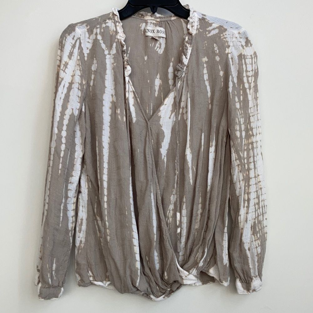 Knox Rose front twist rayon blouse shirt